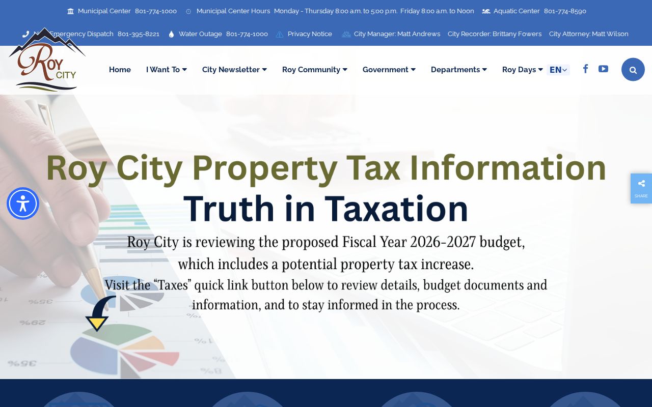Roy people directories and city department contact gateway