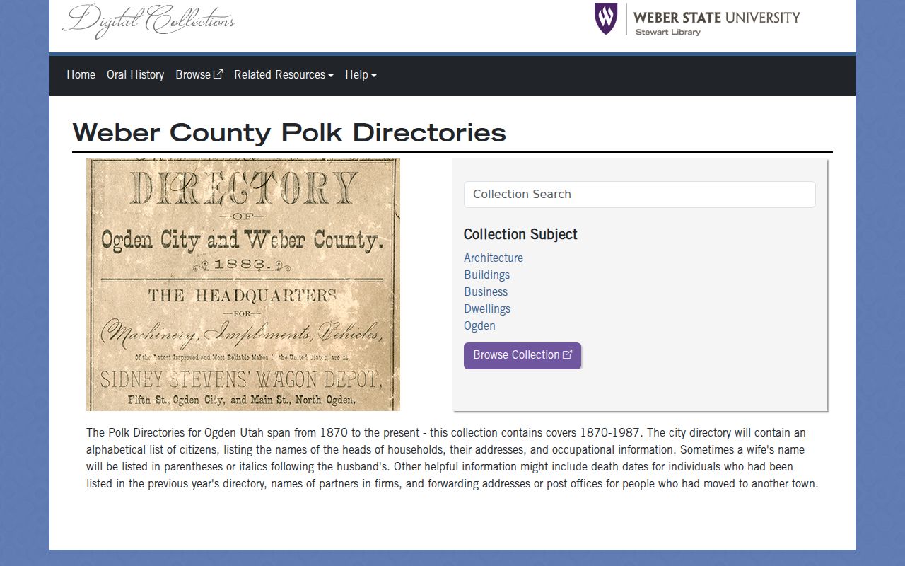 Roy people directories in Weber State's digitized Polk collection