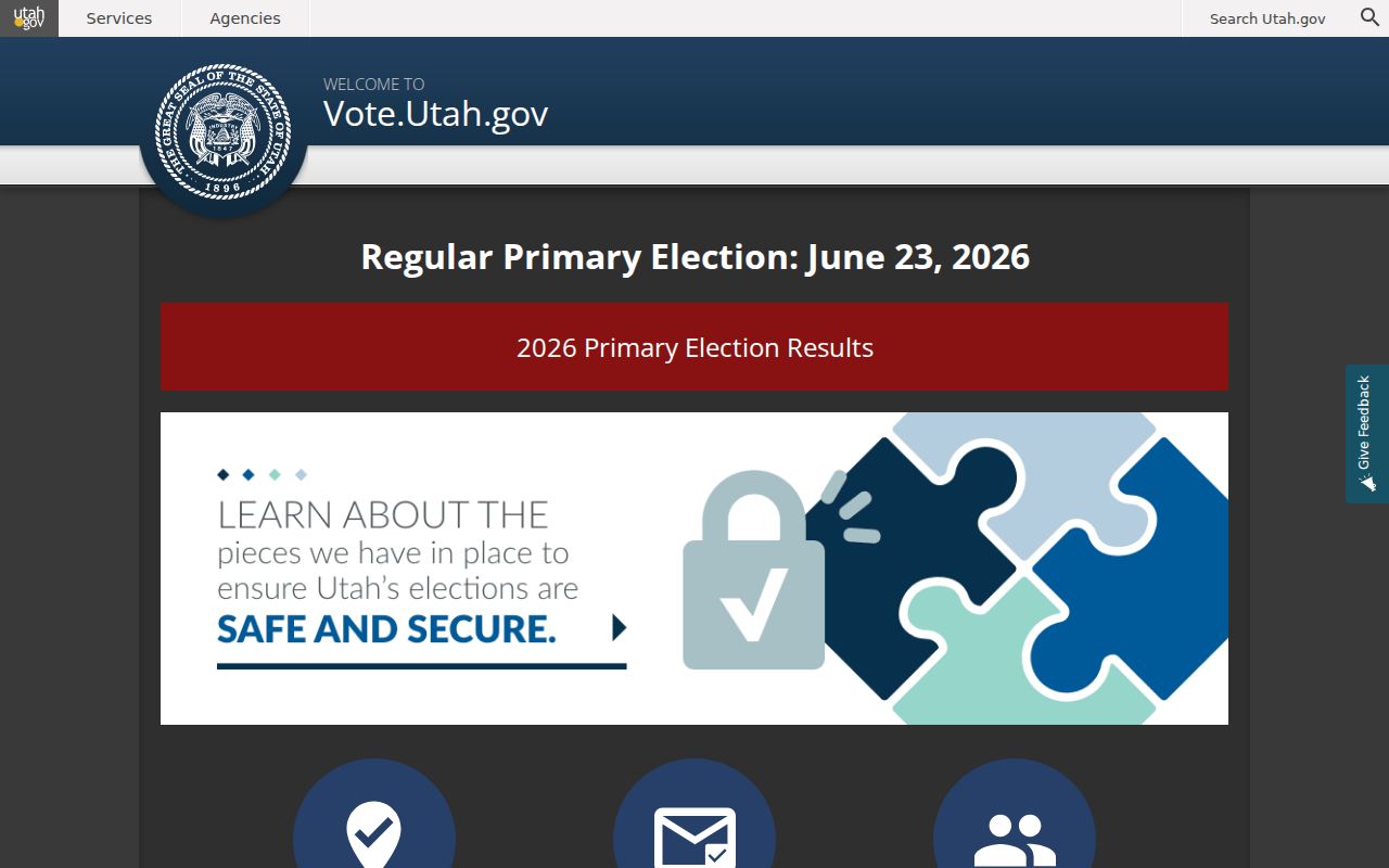 Roy voter registration lookup on Utah's official voter search page
